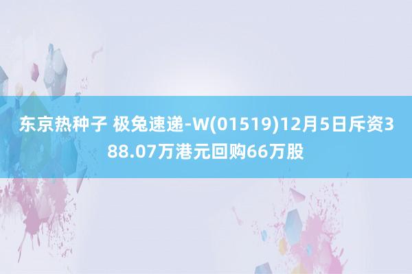 东京热种子 极兔速递-W(01519)12月5日斥资388.07万港元回购66万股