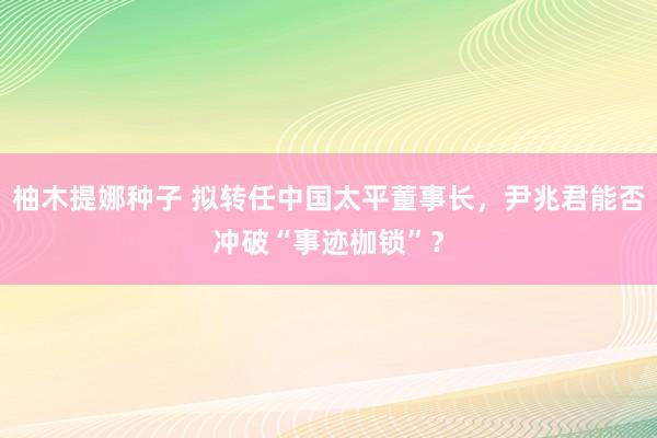 柚木提娜种子 拟转任中国太平董事长，尹兆君能否冲破“事迹枷锁”？