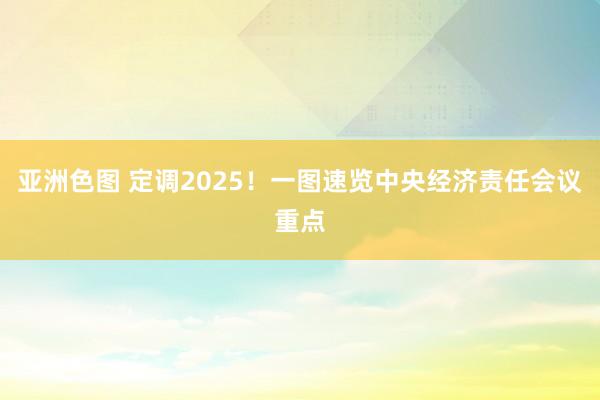 亚洲色图 定调2025！一图速览中央经济责任会议重点