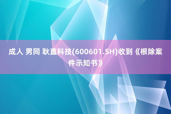 成人 男同 耿直科技(600601.SH)收到《根除案件示知书》