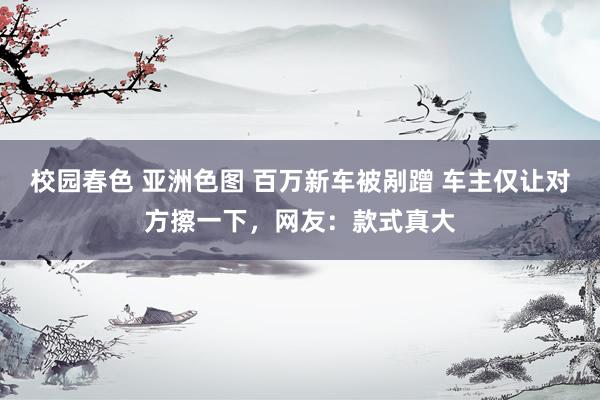 校园春色 亚洲色图 百万新车被剐蹭 车主仅让对方擦一下，网友：款式真大