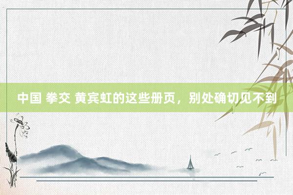 中国 拳交 黄宾虹的这些册页,别处确切见不到