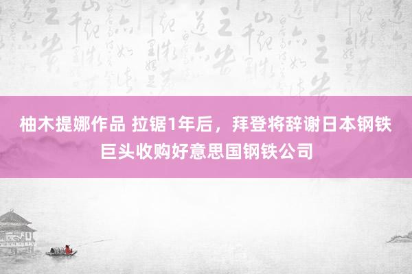 柚木提娜作品 拉锯1年后，拜登将辞谢日本钢铁巨头收购好意思国钢铁公司