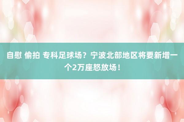 自慰 偷拍 专科足球场？宁波北部地区将要新增一个2万座怒放场！