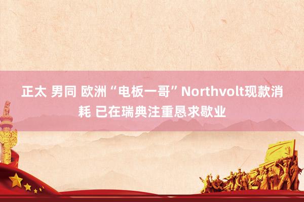 正太 男同 欧洲“电板一哥”Northvolt现款消耗 已在瑞典注重恳求歇业