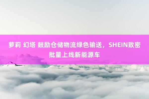 萝莉 幻塔 鼓励仓储物流绿色输送，SHEIN致密批量上线新能源车