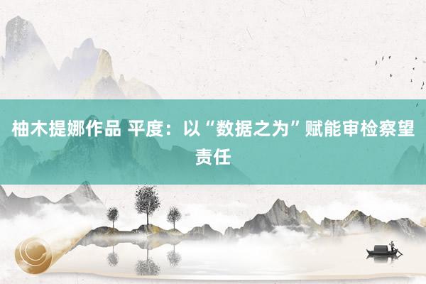 柚木提娜作品 平度：以“数据之为”赋能审检察望责任