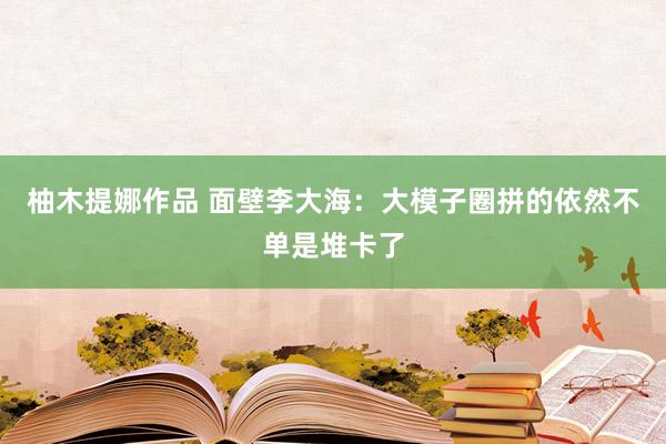 柚木提娜作品 面壁李大海：大模子圈拼的依然不单是堆卡了