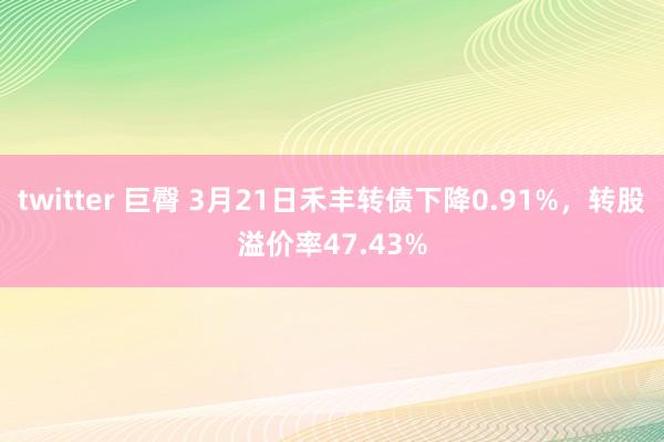 twitter 巨臀 3月21日禾丰转债下降0.91%，转股溢价率47.43%