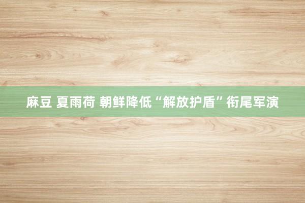 麻豆 夏雨荷 朝鲜降低“解放护盾”衔尾军演