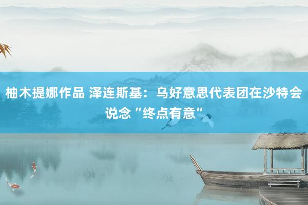 柚木提娜作品 泽连斯基：乌好意思代表团在沙特会说念“终点有意”