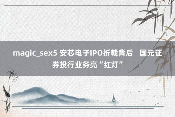 magic_sex5 安芯电子IPO折戟背后   国元证券投行业务亮“红灯”