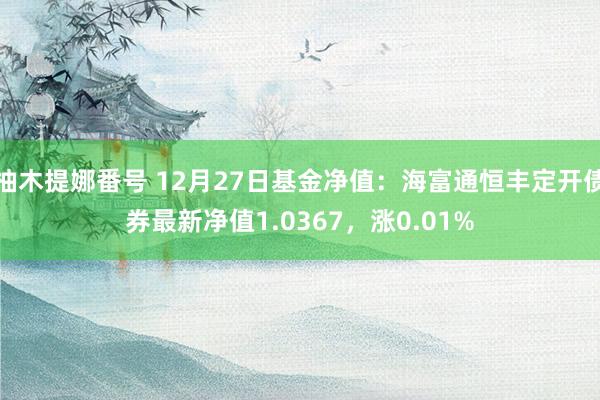 柚木提娜番号 12月27日基金净值：海富通恒丰定开债券最新净值1.0367，涨0.01%