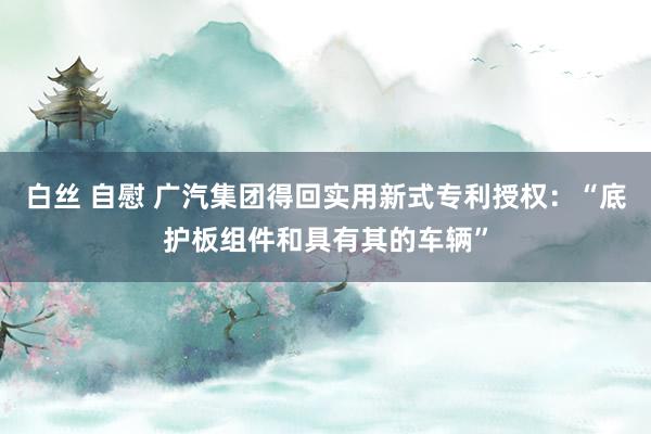 白丝 自慰 广汽集团得回实用新式专利授权：“底护板组件和具有其的车辆”