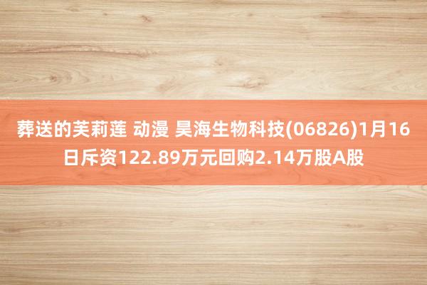 葬送的芙莉莲 动漫 昊海生物科技(06826)1月16日斥资122.89万元回购2.14万股A股