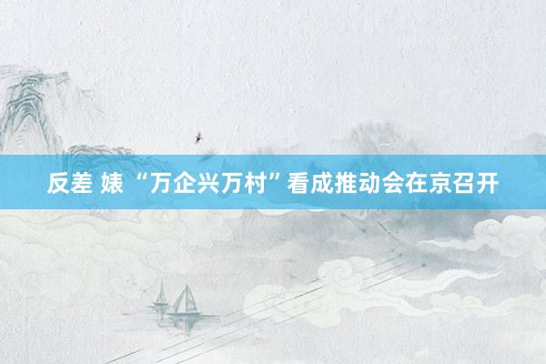 反差 婊 “万企兴万村”看成推动会在京召开