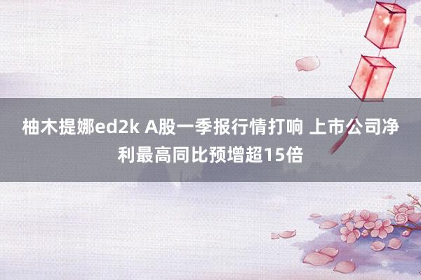 柚木提娜ed2k A股一季报行情打响 上市公司净利最高同比预增超15倍
