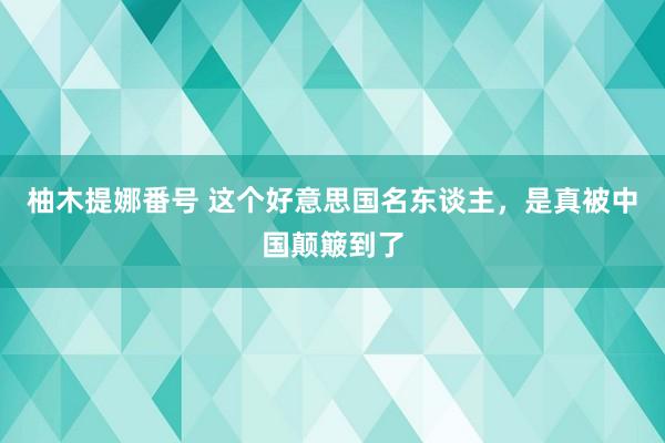 柚木提娜番号 这个好意思国名东谈主，是真被中国颠簸到了