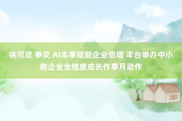 徐可欣 拳交 AI本事赋能企业倍增 丰台举办中小微企业全维度成长作事月动作