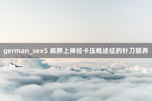 german_sex5 肩胛上神经卡压概述征的针刀颐养