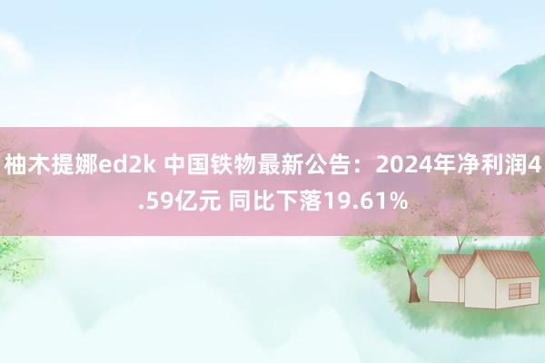 柚木提娜ed2k 中国铁物最新公告：2024年净利润4.59亿元 同比下落19.61%