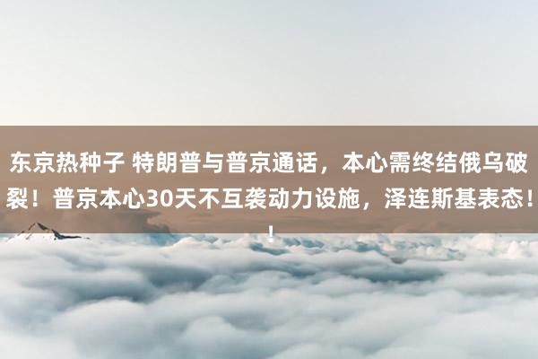 东京热种子 特朗普与普京通话，本心需终结俄乌破裂！普京本心30天不互袭动力设施，泽连斯基表态！